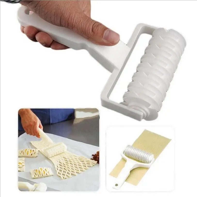 

Pie Pizza Cookie Cutter Pastry Tool Bakeware Embossing Dough Roller Lattice Craft Cooking Tools Large Size Rolling Noodle Gadget