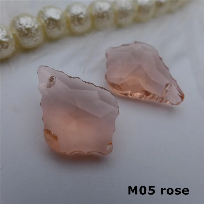 M05 rose 22 мм/38 мм в Форме Кленового Листа, хрустальные подвески, люстра, стеклянные призмы, сделай сам, лампа, занавеска, аксессуары, защита от солнца, ювелирные изделия, Висячие капли - Цвет: M05 rose