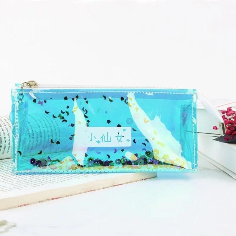 4 Каваи голограмма Карандаш Чехол Сумки Etui милый Блестящий Карандаш Чехол s большая ручка коробка Bts корейские канцелярские принадлежности Школьные принадлежности - Цвет: 4