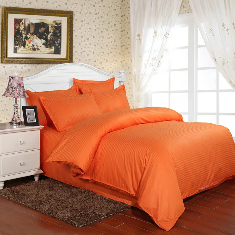 13 Это пододеяльник постельное белье хлопок сплошной отель постельные принадлежности пододеяльник белый роскошные атласные полосы кровать линии 18 Цвета - Цвет: 13
