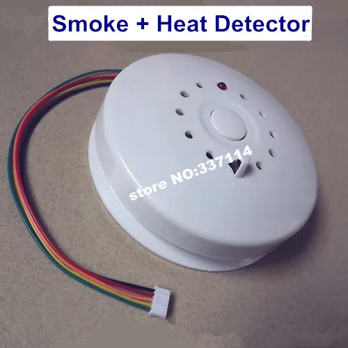 2 в 1 фотоэлектрический датчик дыма и датчик температуры огня NC без опции звук 85 дБ для системы сигнализации безопасности дома