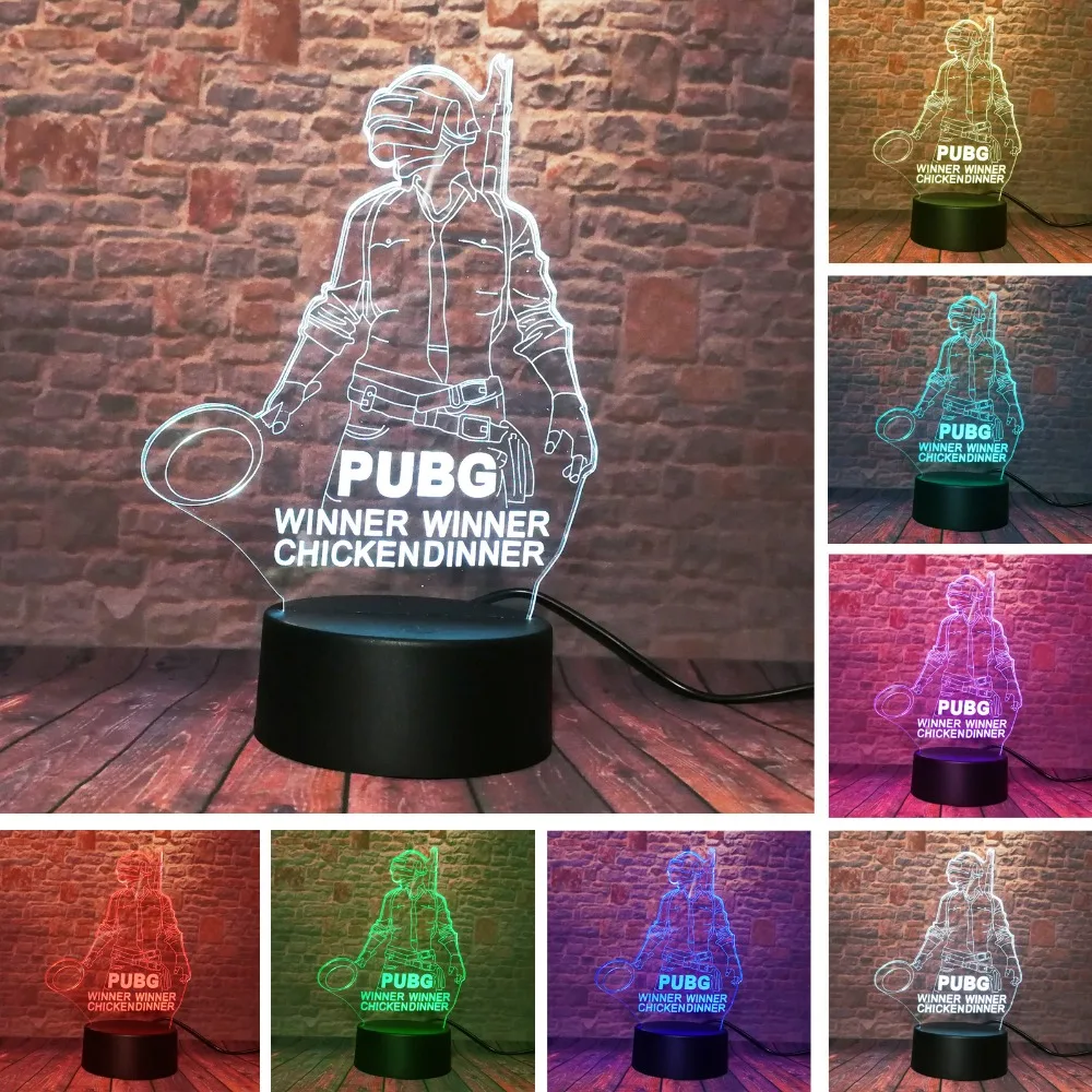 Крутой 3D новый популярный в мире игровой плеер FPS Unknown's Battlegrounds Lamp PUBG Winner