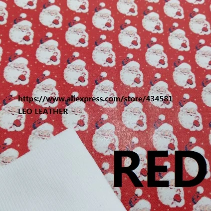 3PCS RED 3 шт. A4 Размер Искусственная кожа Ткань печатных Санта Клаус из искусственной кожи Ткань Вышивание Ткань для Рождество p722a - Цвет: 3PCS RED