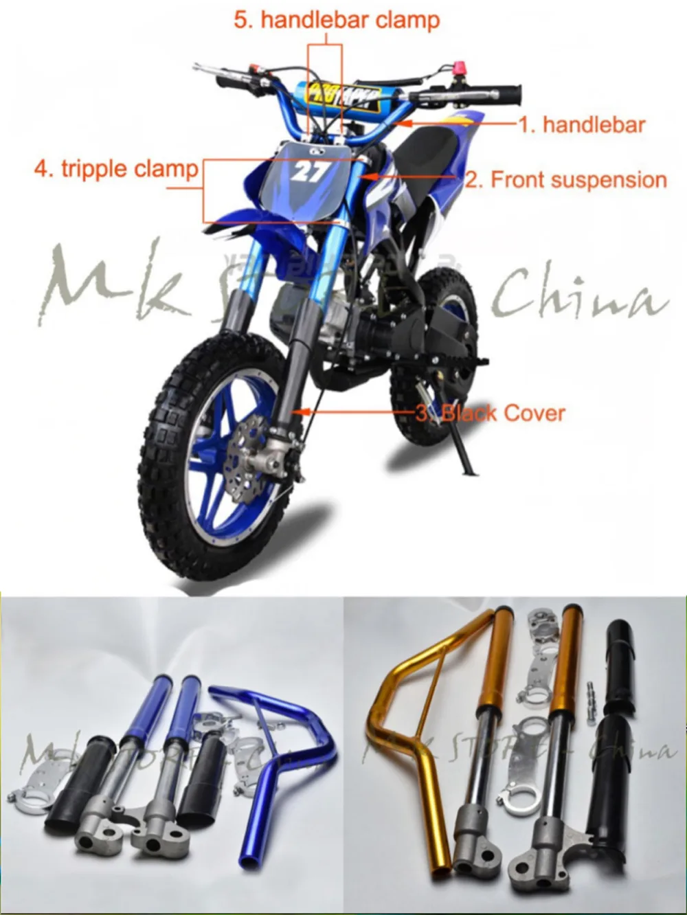 2 тактный защитный чехол на руль передней подвески для маленького Apollo MINI MOTO Orion