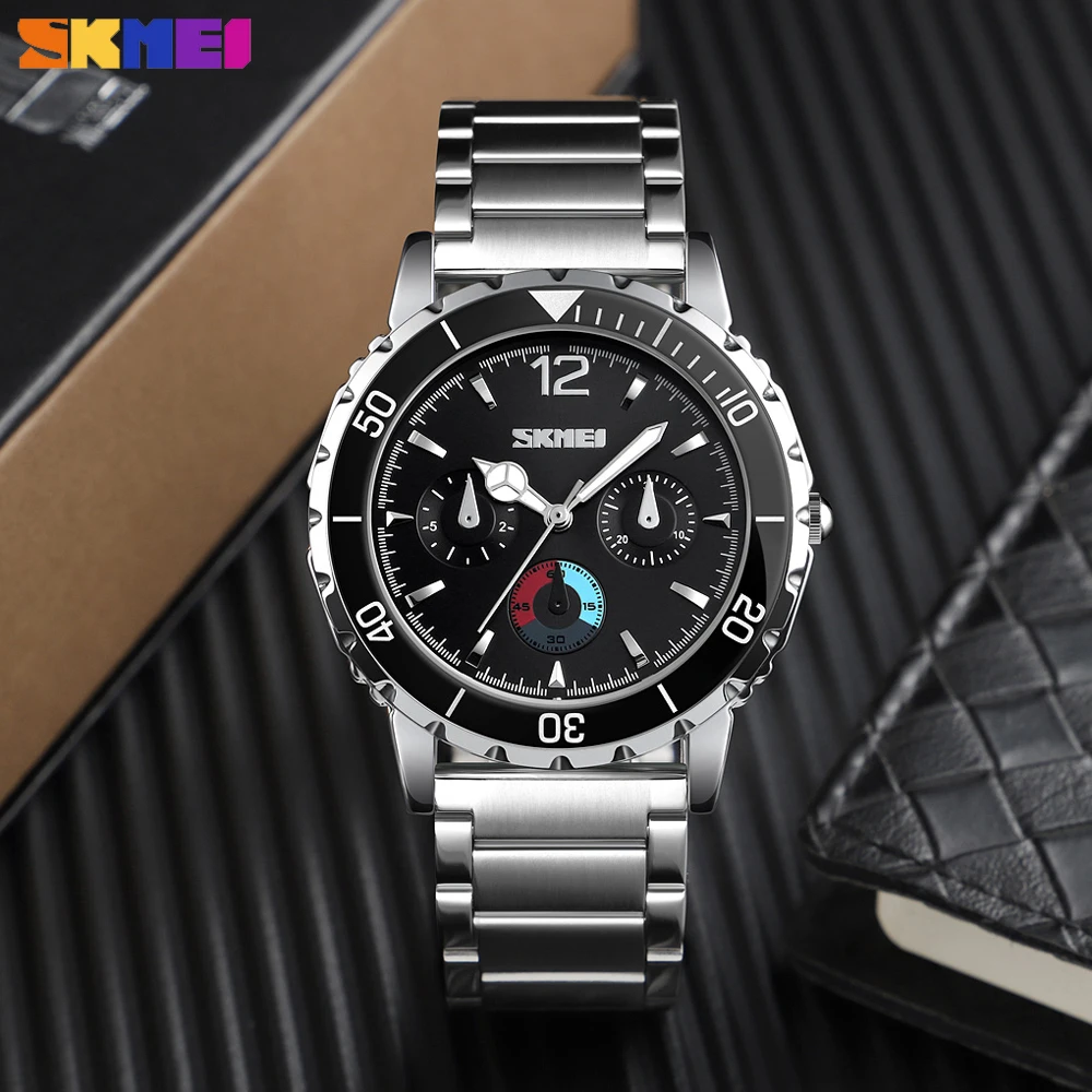 SKMEI модные мужские часы роскошные кварцевые наручные водонепроницаемые