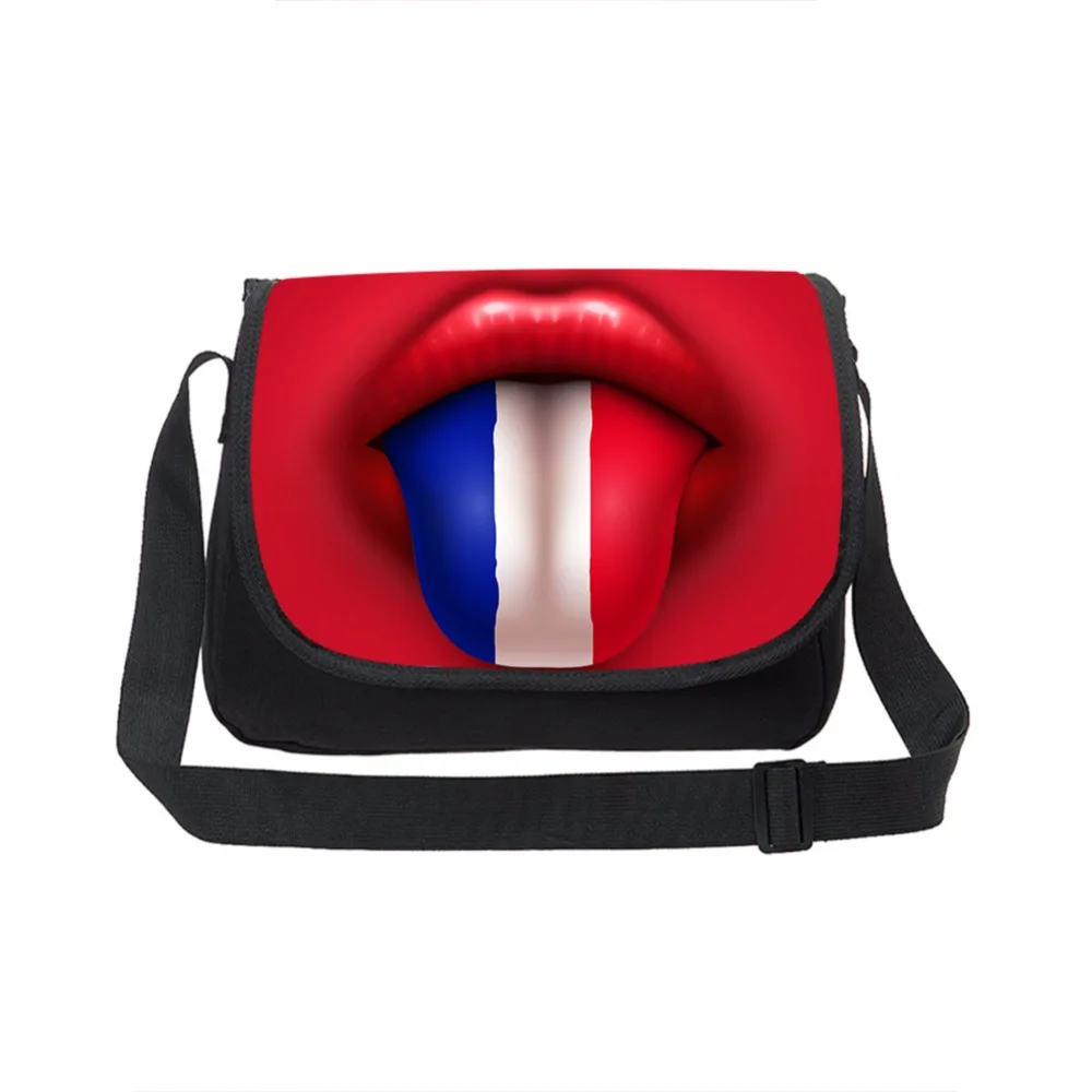 

Яркие холщовые сумки-мессенджеры с принтом губ, большая школьная сумка через плечо для подростков, Дизайнерская Дорожная сумка через плечо ...