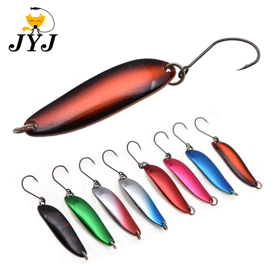 

JYJ 2pcs Aluminum Alloy 7g 43mm Metal Pesca Trout Fishing Wobbler Spoon Lure