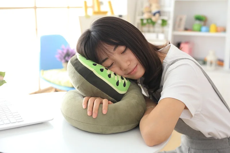 Плюшевая подушка для сна арбуз/киви фрукты/лимон/грейпфрут офисный стол новый |