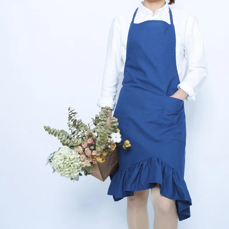 Фартук из хлопка и льна в японском стиле с изображением хвоста бабочки для