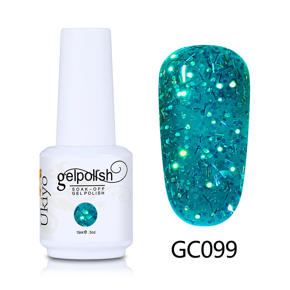 GC099 Ukiyo 15 мл гель для ногтей с блёстками лак отмачиваемый гель лак алмазные ногти Эмаль Лак Vernis Полупостоянный гель лак - Цвет: GC099