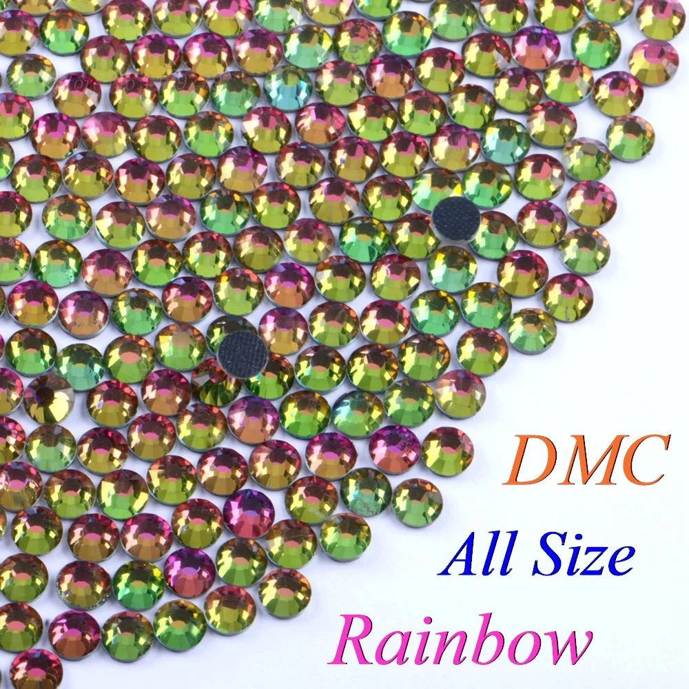 Все размеры! Rainbow DMC стразы горячей фиксации SS6 SS10 SS16 SS20 SS30 стеклянные кристаллы