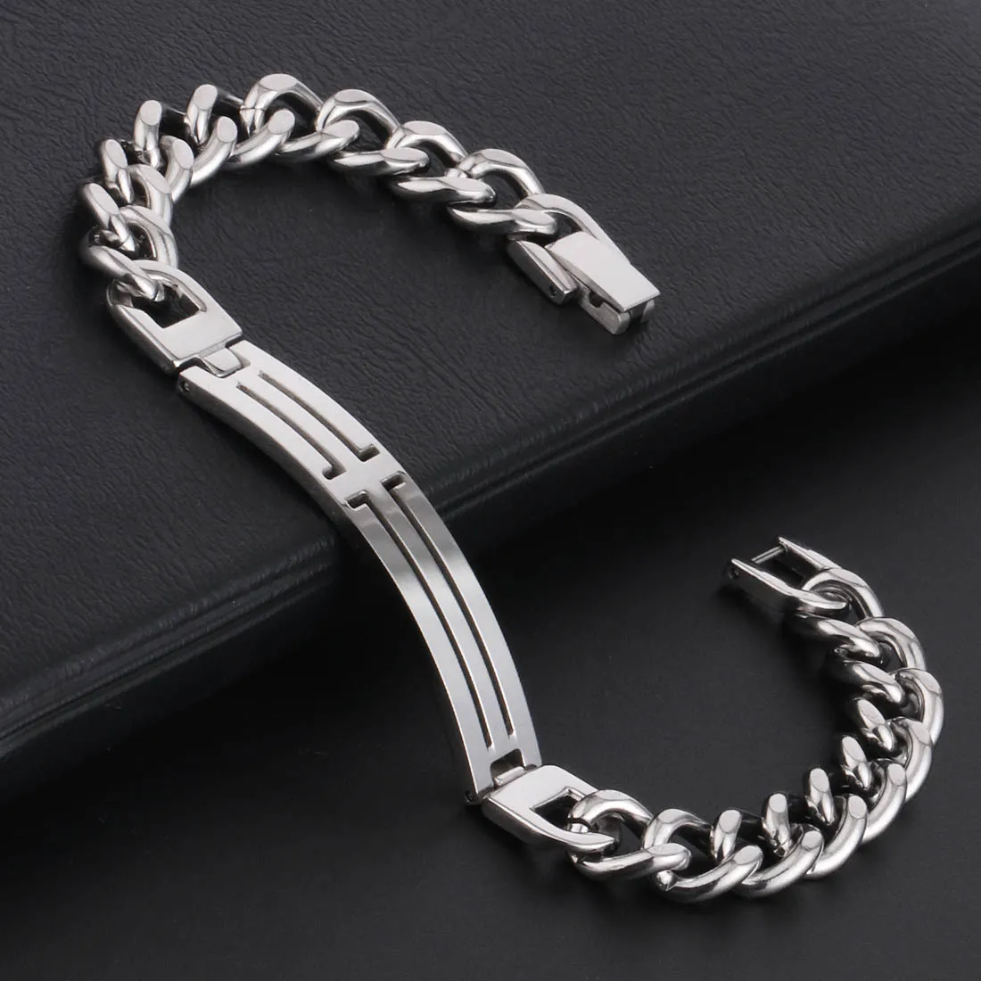 Silver Color Золотой цвет цепи браслет для мужчин Мода нержавеющая сталь полые цепочка браслет ювелирные изделия Прямая SL012 - Окраска металла: Silver Color