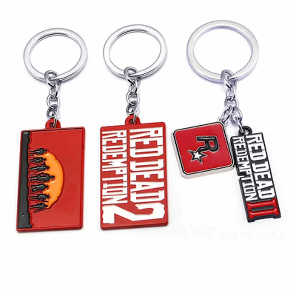 

Hot Game Red Dead Redemption 2 Keychain Metal Key Ring Chain For Men Fans Car Bag Jewelry Souvenir Chaveiro Porte Clef llaveros