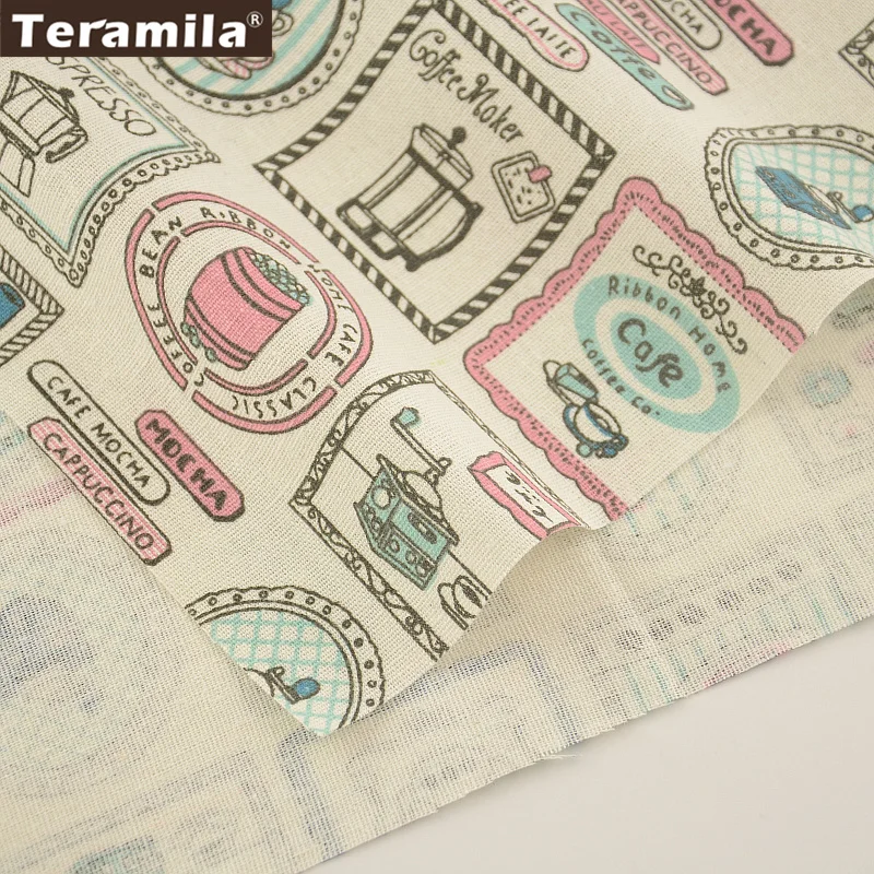 Лен Ткань Вышивание Материал tissu скатерть Подушка сумка Шторы teramila Текстиль для