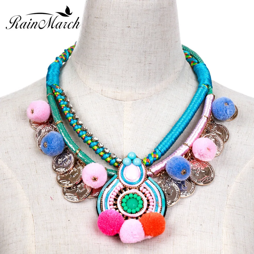 Rainmarch Винтаж Gypsy этнической воротник Цепочки и ожерелья для Для женщин бижутерия