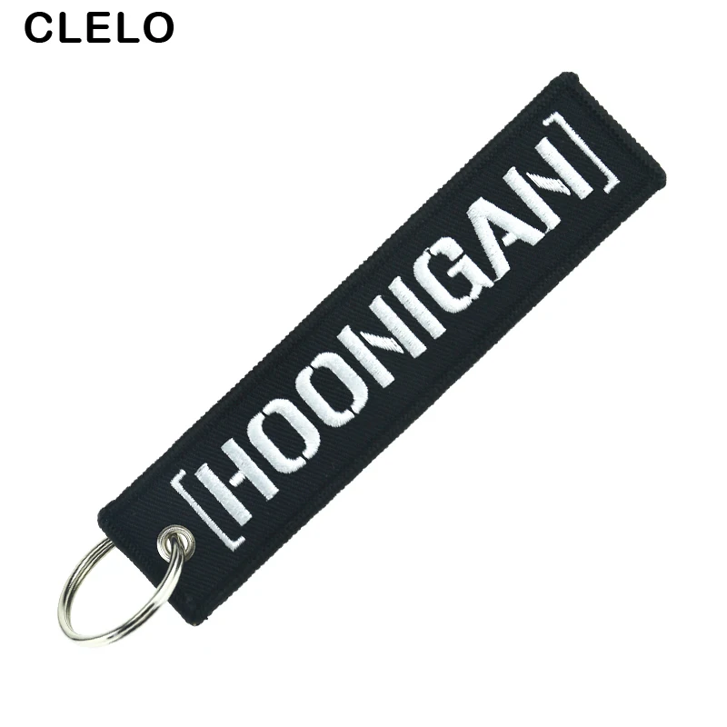 CLELO багажная бирка модная вышивка черный Hoonigan дорожный ярлык бирки с кольцом для
