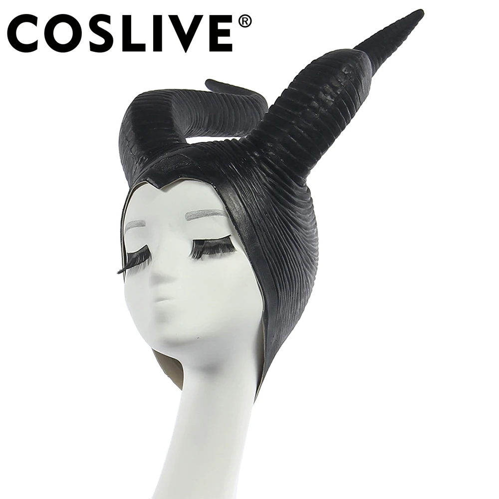Coslive Maleficent Horns головной убор костюмная Маска Косплей Аксессуары женский черный