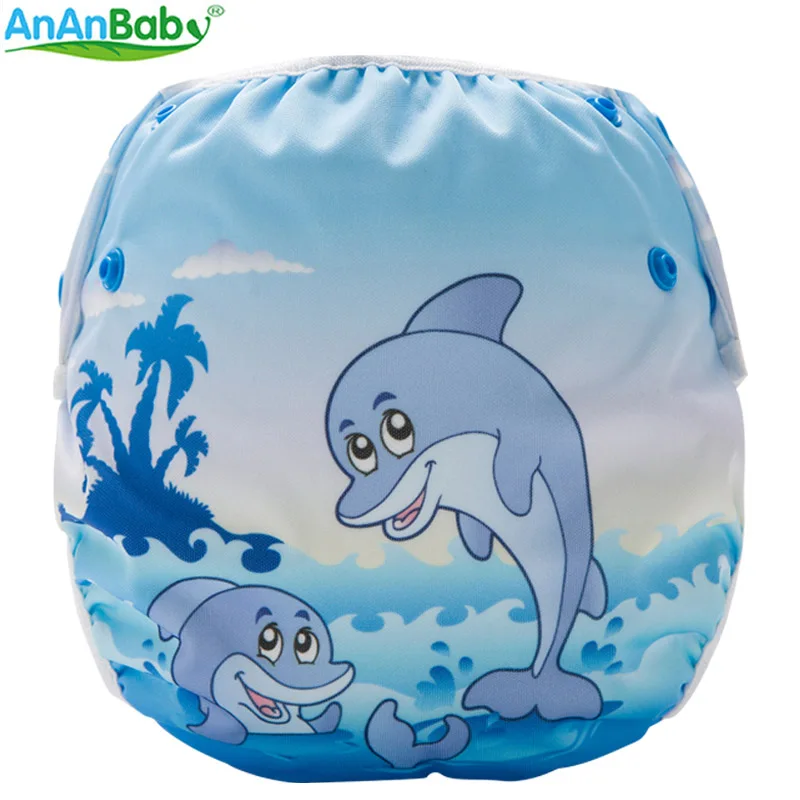 SM-DY5 AnAnBaby пеленки для плавания многоразовые унисекс милый мультфильм купальные подгузники положение принты летняя одежда для плавания Брюки - Цвет: SM-DY5
