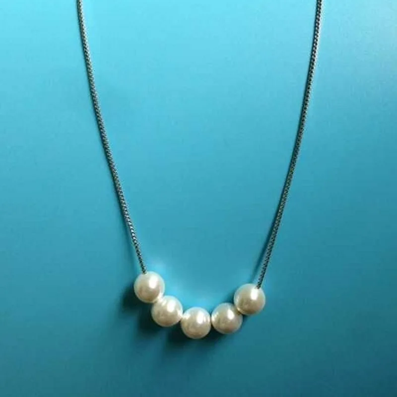 Женское ожерелье с подвеской белое 8 мм жемчугом Five для дня рождения вечеринки