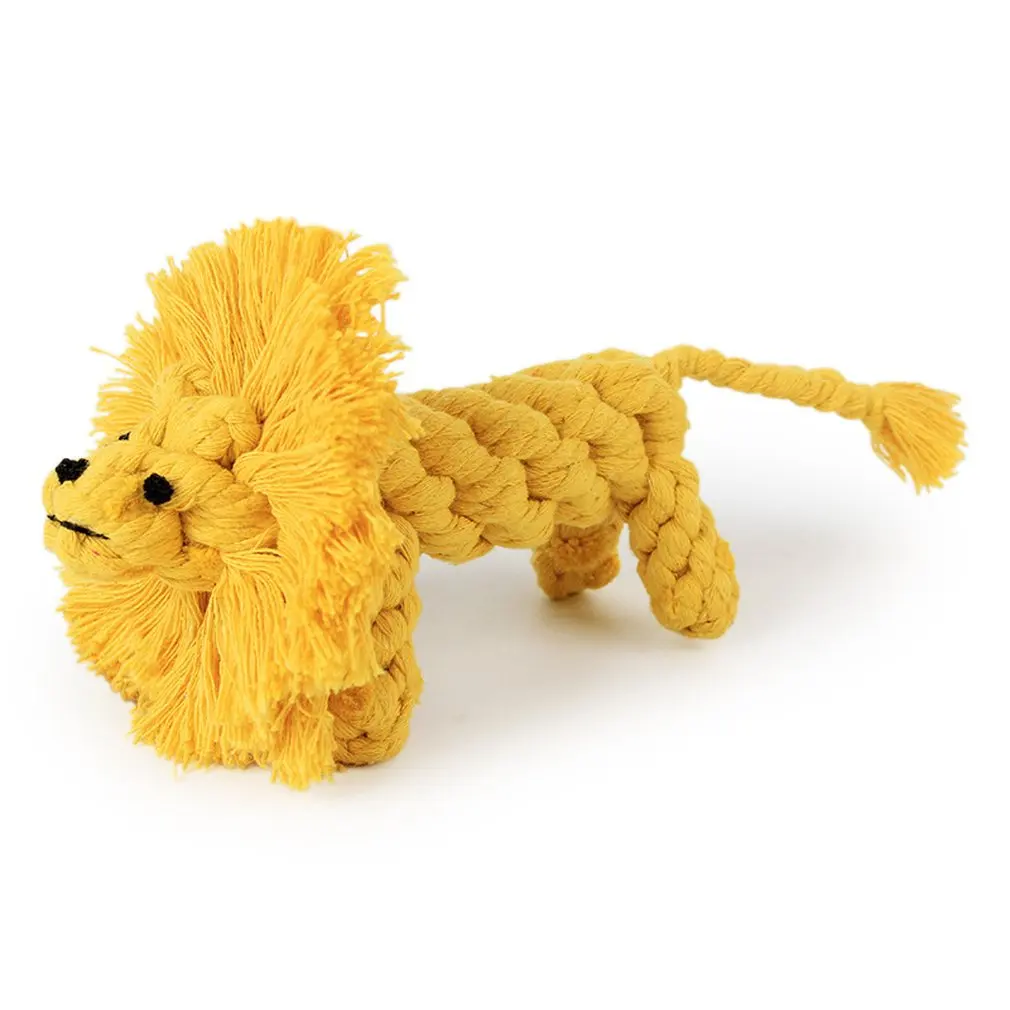 lion Жевательная игрушка для домашних собак в форме животного, хлопковая веревка, плетеная игрушка, устойчивая к укусам, зубы, чистая игрушка для средних и больших собак, аксессуары - Цвет: lion