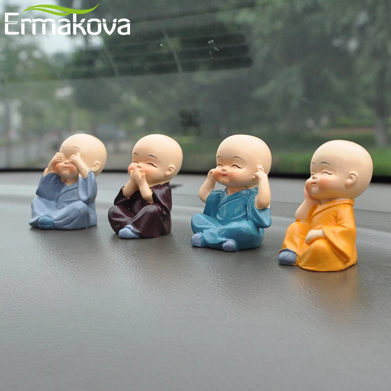 Ермакова китайская Монка Gongfu Статуэтка Смола кунг-фу Шаолинь фигурка монаха буддийская фигура домашний офис кукольный автомобиль Декор