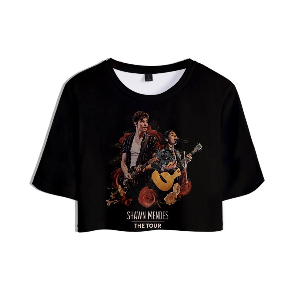 Shawn Mendes Объёмный рисунок (3D принт) футболка с короткими рукавами для женщин