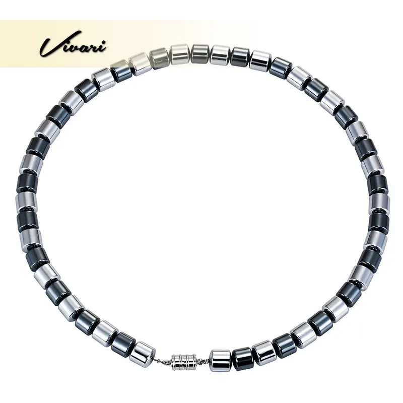 EMNH002 Vivari, длинное магнитное ожерелье из гематита, для женщин и мужчин, для здоровья, Ele, для мужчин, с Т-образным вырезом, цепочка-безделушка, высокое очарование, дисплей, легкие застежки - Окраска металла: EMNH002
