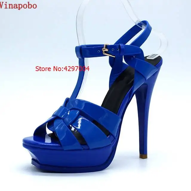 14cm Vinapobo/Новинка года; 11 цветов; женская обувь на платформе и высоком каблуке 14/10 см; пикантные вечерние женские свадебные босоножки - Цвет: 14cm