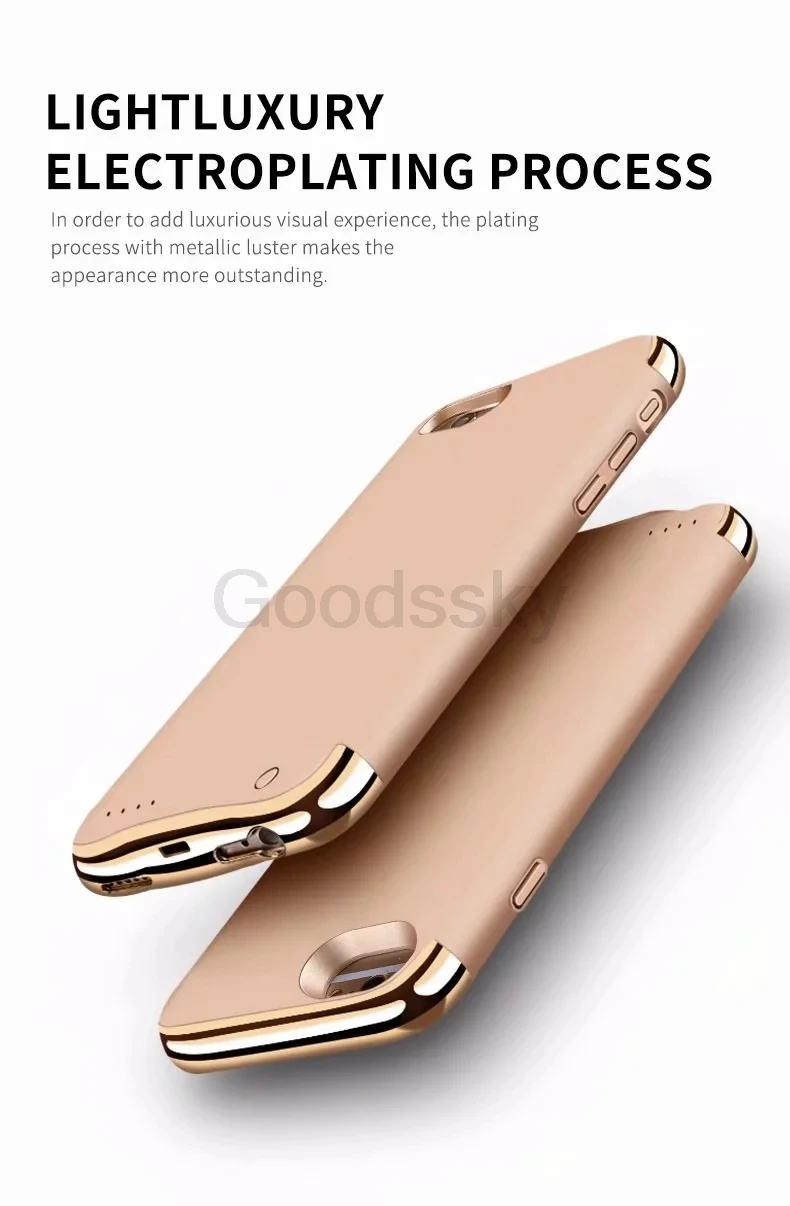 Тонкий ударопрочный чехол для зарядного устройства для iPhone7 8 Plus, ультра тонкий чехол для зарядного устройства с покрытием для iPhone 6 6S Plus, чехол для зарядки