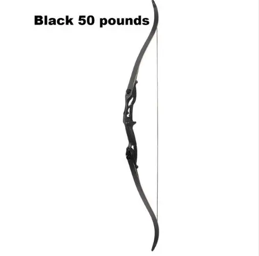 50 LBS Black Junxiing 56 дюймов изогнутый лук 30-50 фунтов F179 американские охотничьи Луки традиционный длинный раздельный лук для наружной стрельбы - Цвет: 50 LBS Black