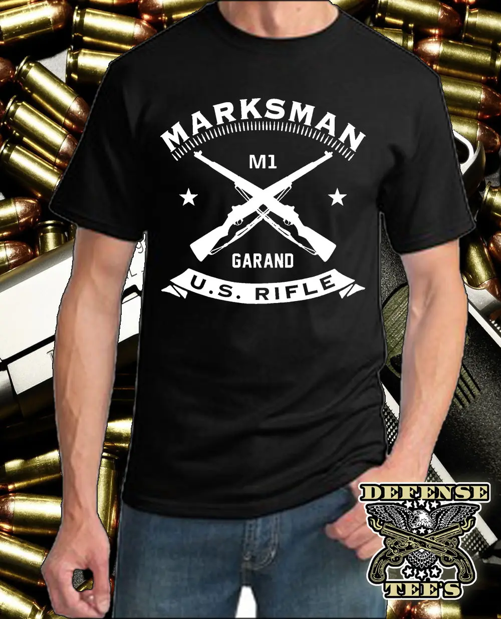 Новое поступление 2019 Мужская модная футболка M1 GARAND рубашка с изображением ружья