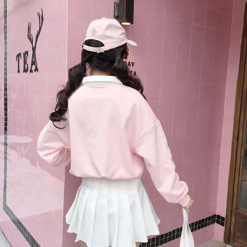 Harajuku модные милые женские толстовки с вышивкой в виде сердечек хлопковые