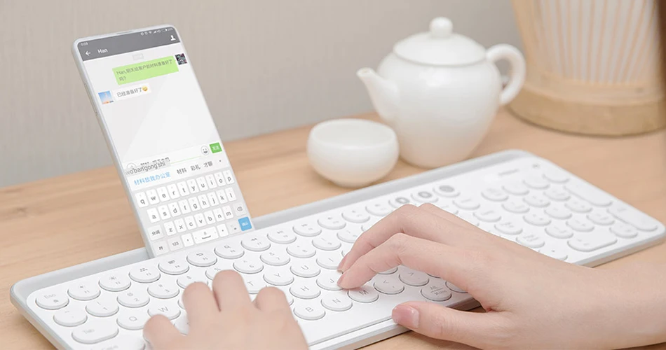 Xiaomi Miiiw Bluetooth Двухрежимная клавиатура 104 клавиша 2,4 ГГц многофункциональная система совместимая Беспроводная портативная клавиатура ПК ноутбук