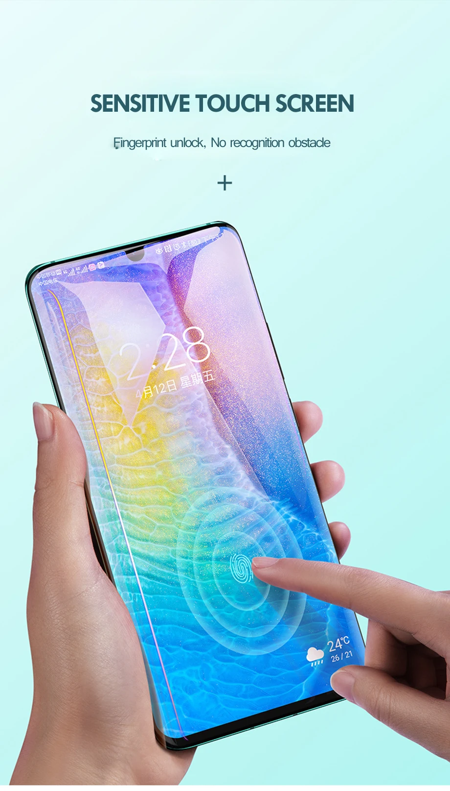 Защита экрана для Huawei P30 Pro олеофобное стекло с защитой от царапин для P30 Lite с полным клеем Защитное стекло