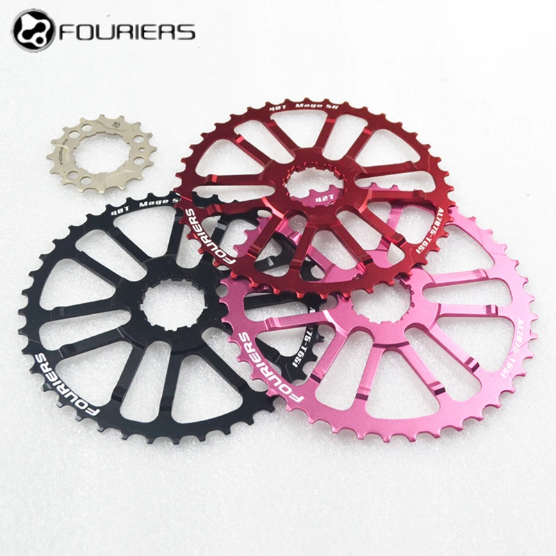 FOURIERS 10 скоростей MTB 40T 42T односкоростной задний маховик зуб слайс Горный Велосипед маховик включает 16T и длинный винт