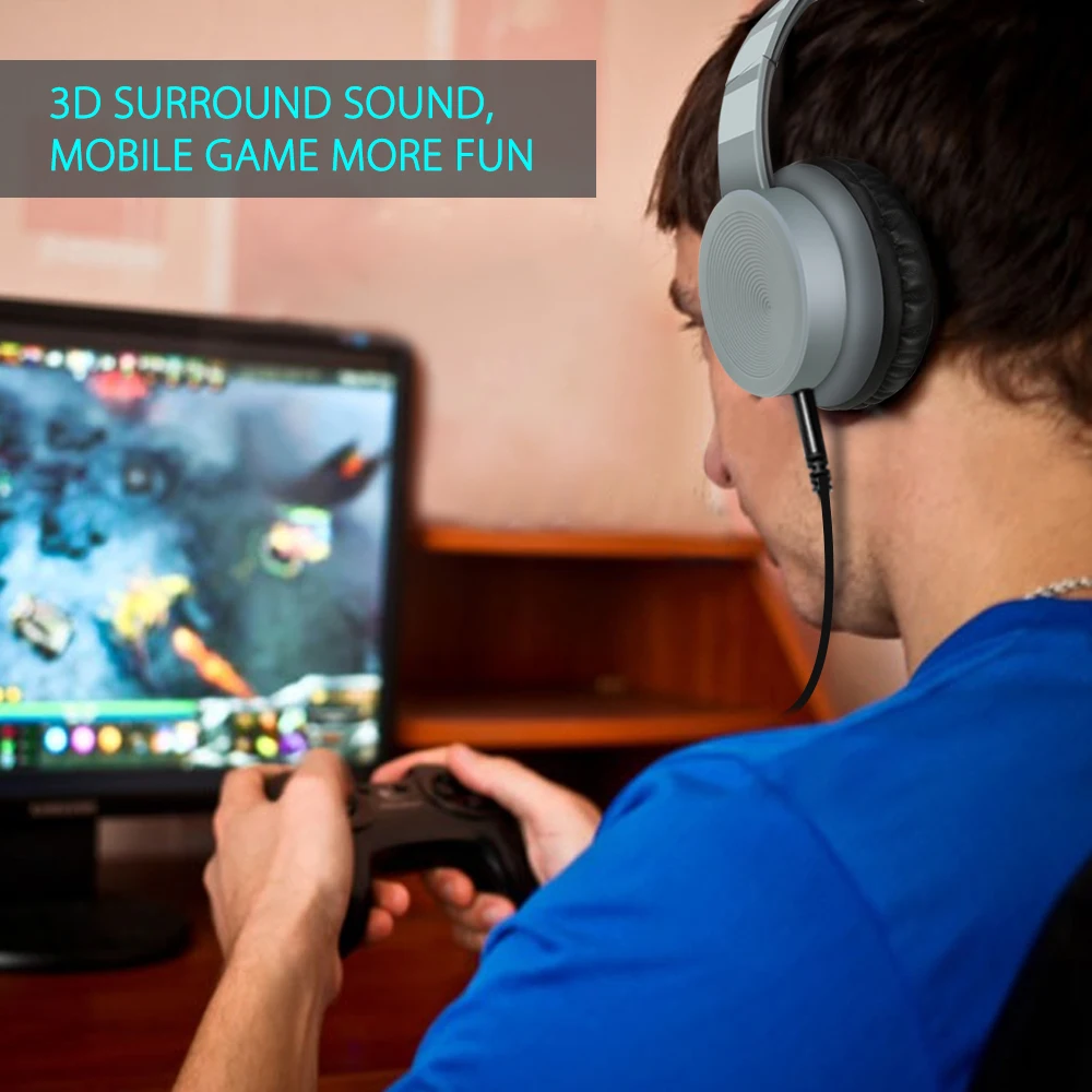TOPROAD, проводные наушники для мобильного телефона, стерео, объемный 3D звук, складная гарнитура, мягкие наушники 3,5 мм, AUX Наушники, игровые наушники