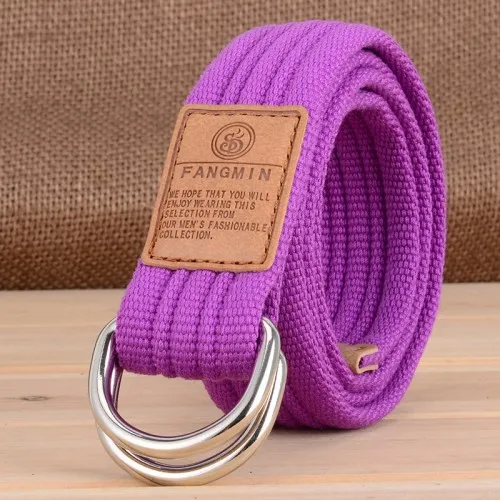 purpleB Популярный мужской модный пояс из парусины, студенческий Повседневный стиль, велосипедная Пряжка, ремни для женщин и мужчин, s ремень для джинсов, унисекс - Цвет: purpleB