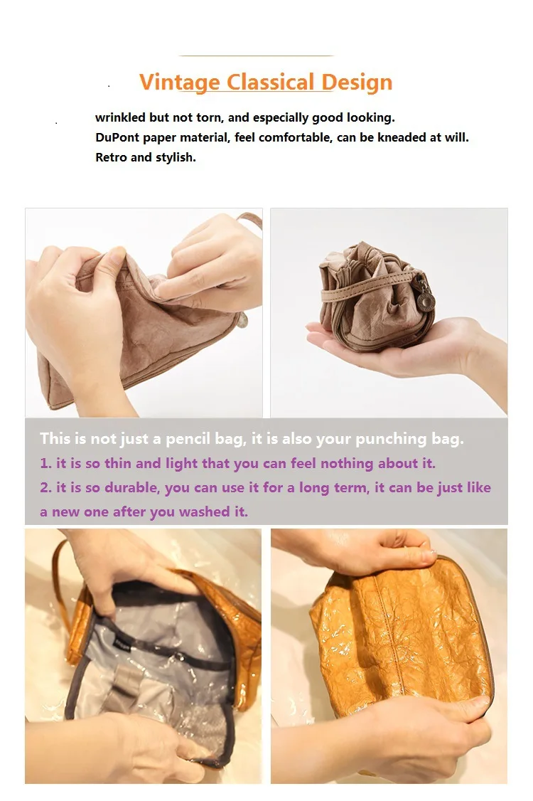 Бумажная Фотосумка для карандашей не рваная сумка косметичка макияжа сумки