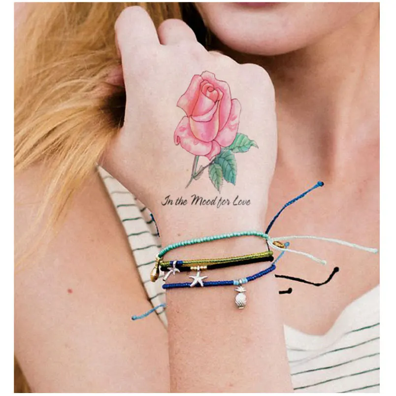 Временные татуировки для тела FT06 стильные розовые и синие аксессуар рук бедер