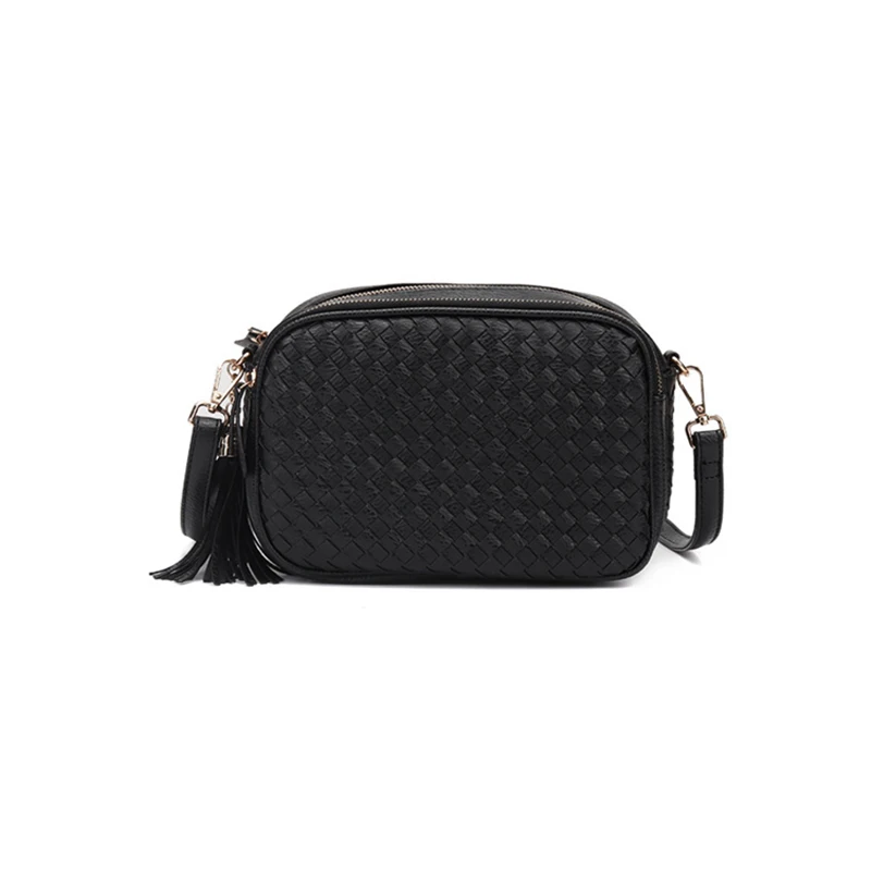 New Designer Small Shoulder Bags Crossbody Luxury Woven Leather Women Messenger Bag Mini Ladies Bags For Women bolsos mujer - Цвет: Черный