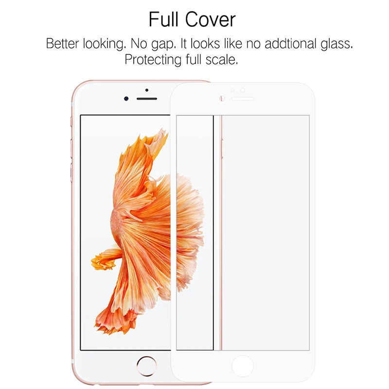 Защитное 3d стекло для iPhone 7 8 6s 6 plus закаленное с полным покрытием пленка 7plus