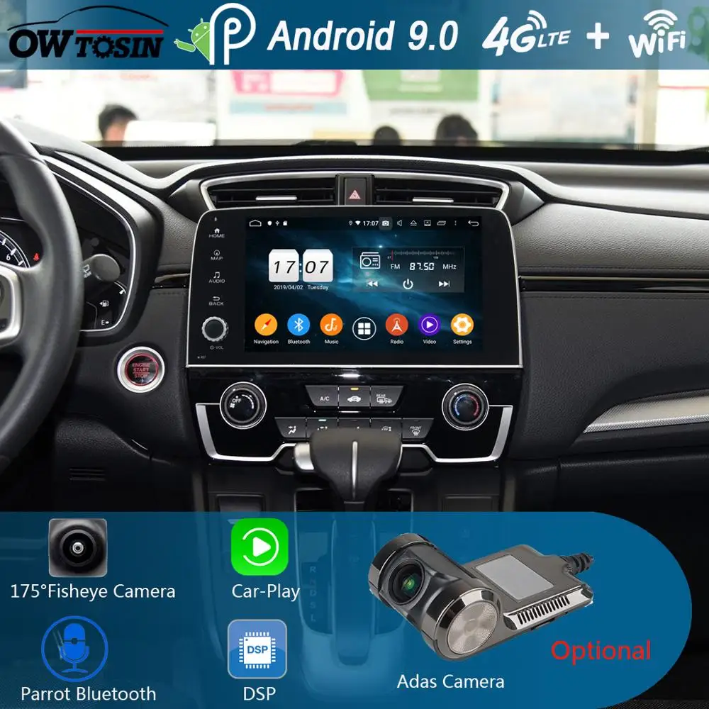 Автомобильный мультимедийный плеер 9 &quotIPS 8 ядер 4 Гб + 64 ГБ Android 0 DVD для Honda CRV 2017 2018