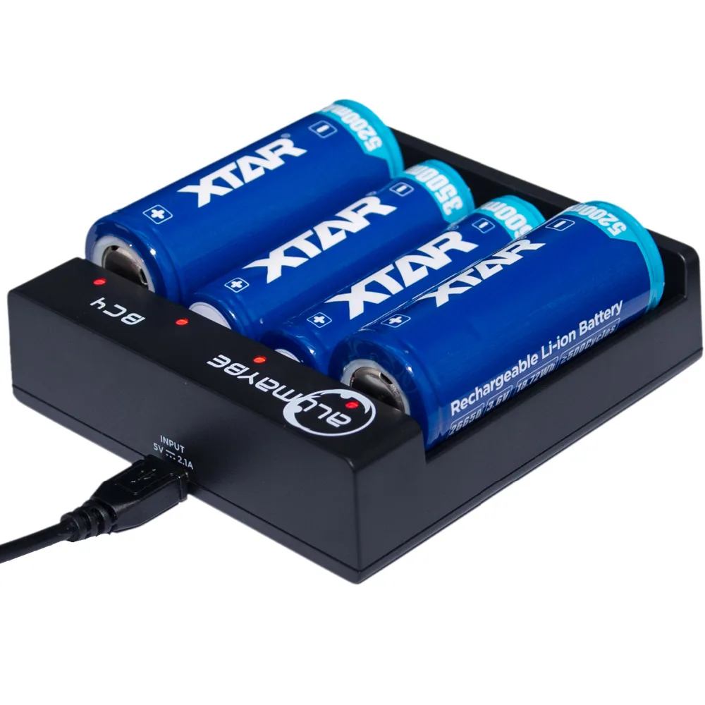XTAR бренд Allmaybe BC4 4-Bay Micro USB литий-ионная батарея Батарея Зарядное устройство для 3 6