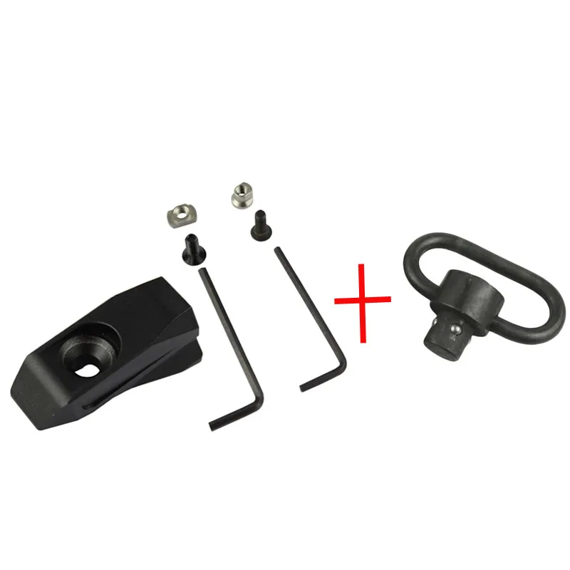 BK with QD Ring VULPO Sling Поворотный адаптер крепления для Keymod M-Lok Handguard Rail - Цвет: BK with QD Ring