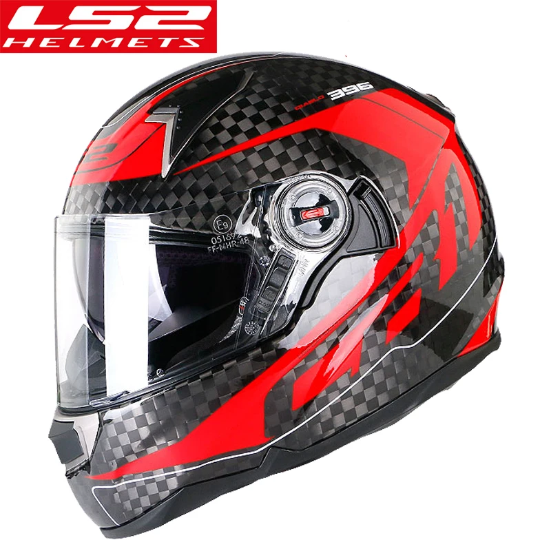 LS2 ff396 12 K углеродного волокна полный шлем rcycle шлем двойной козырек подушки безопасности без насоса мотошлем LS2 шлем сертификации ECE
