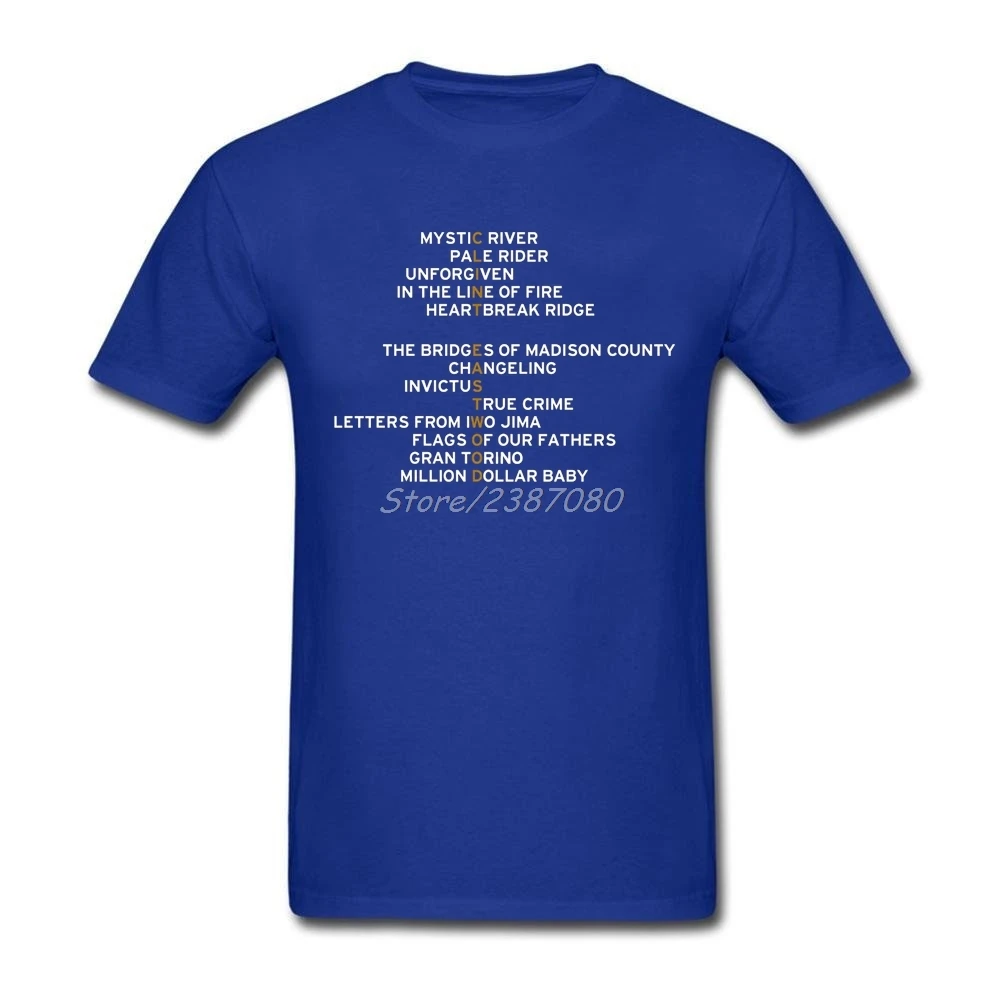 Клин Иствуд футболка на заказ короткий рукав Для Мужчин's Футболки Поп Camiseta