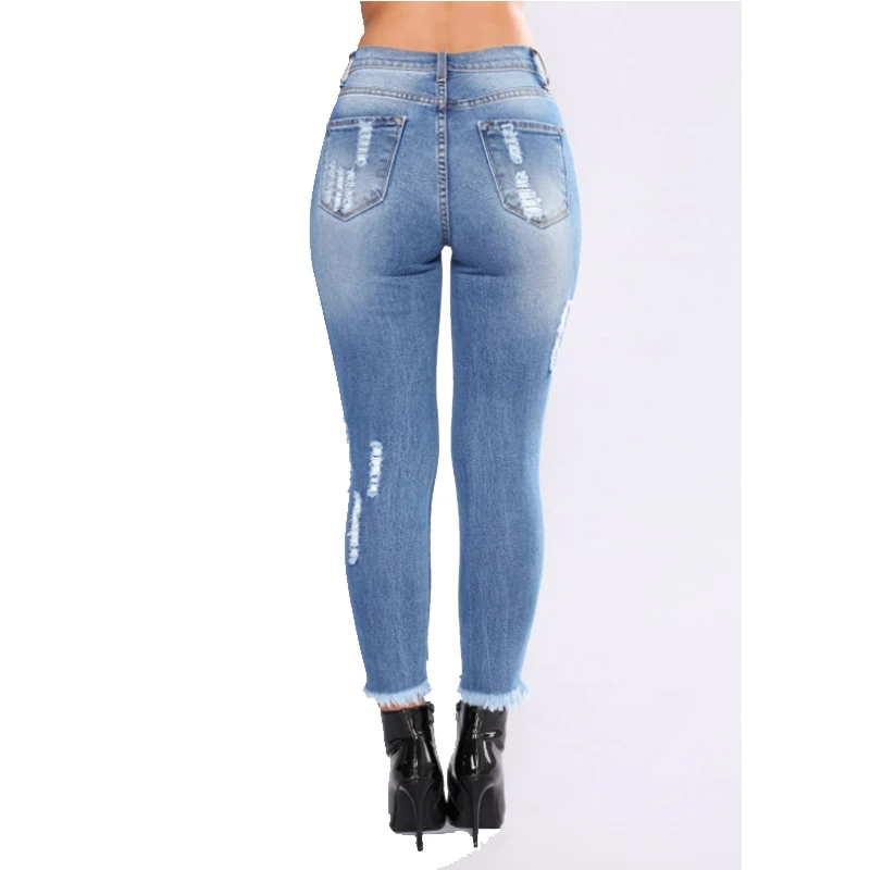 

Big Yards Jeans Pants Women 2018 Spring Summer Stretchy Hole Ripped Woman Denim Pants Trousers For Women Pencil Skinny Jeans