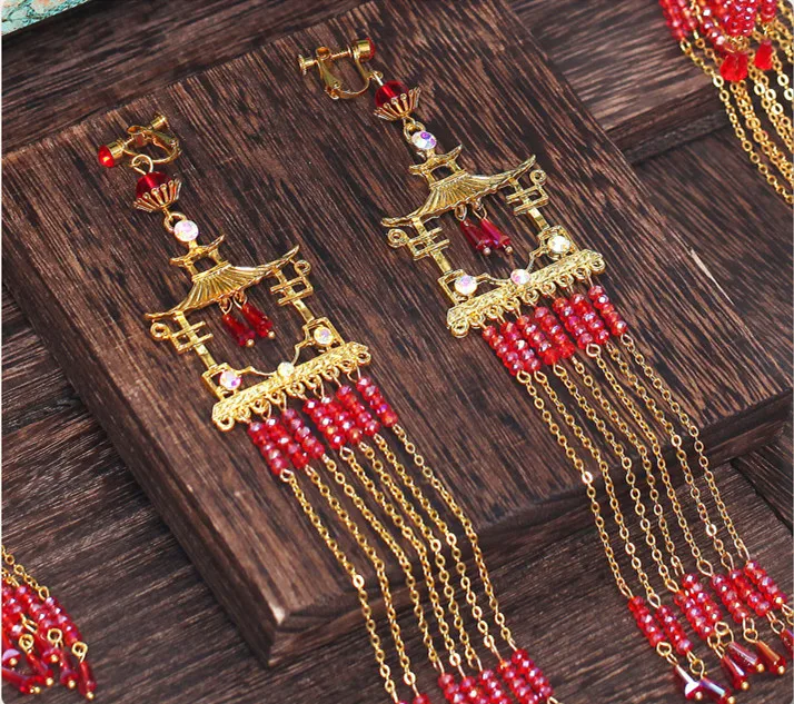 JaneVini роскошный китайский стиль свадебная корона старинное цветное с бисером