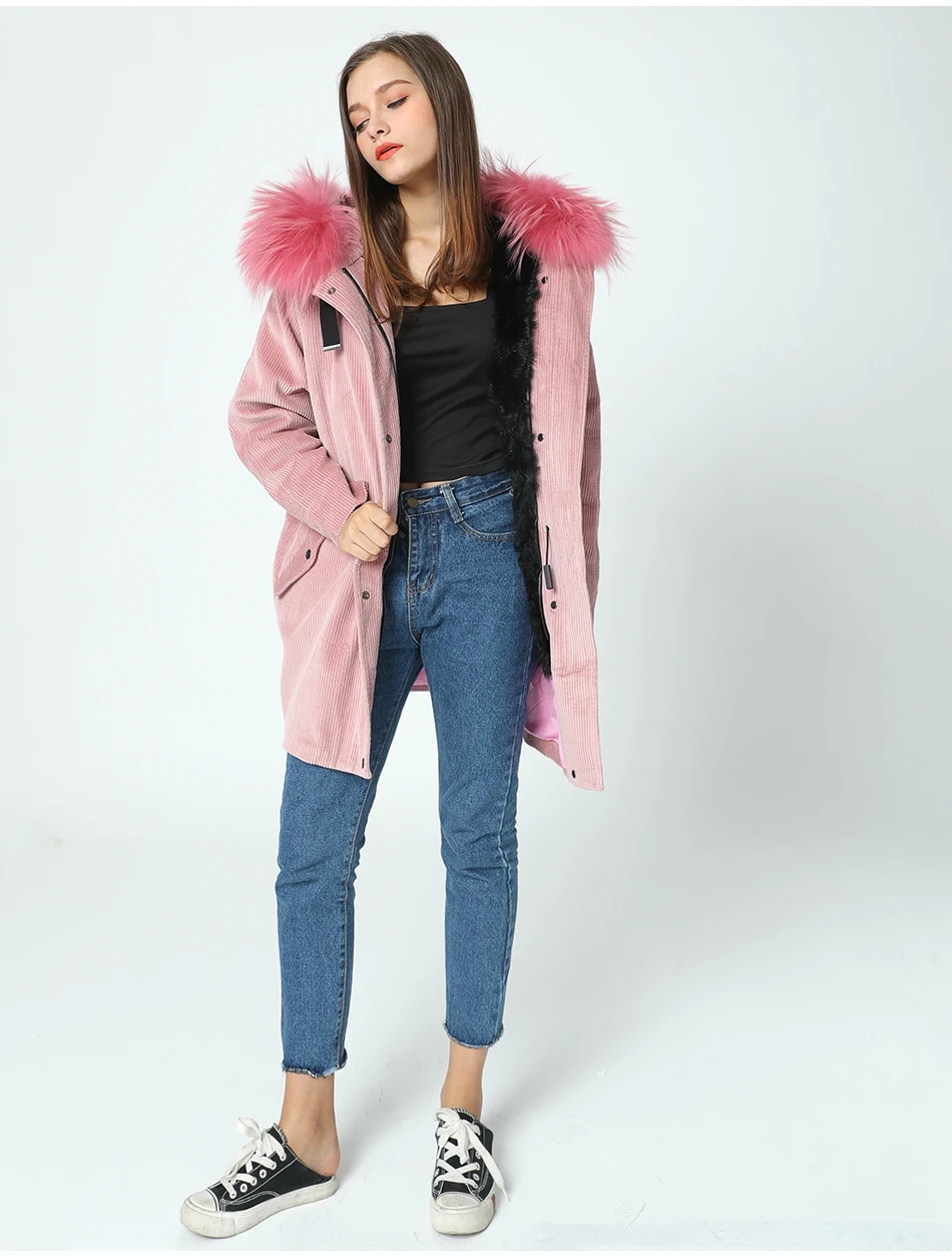 OFTBUY, новинка, зимняя куртка, пальто, женская парка, шуба, вельвет, натуральный мех енота, воротник, теплый, толстый, мех ламма, шерстяная подкладка, парки