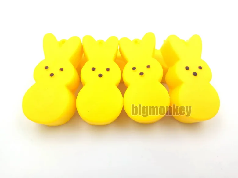 Новинка 1 шт. 5 см PU corful Kawaii Мини милое изображение желтого кролика медленно